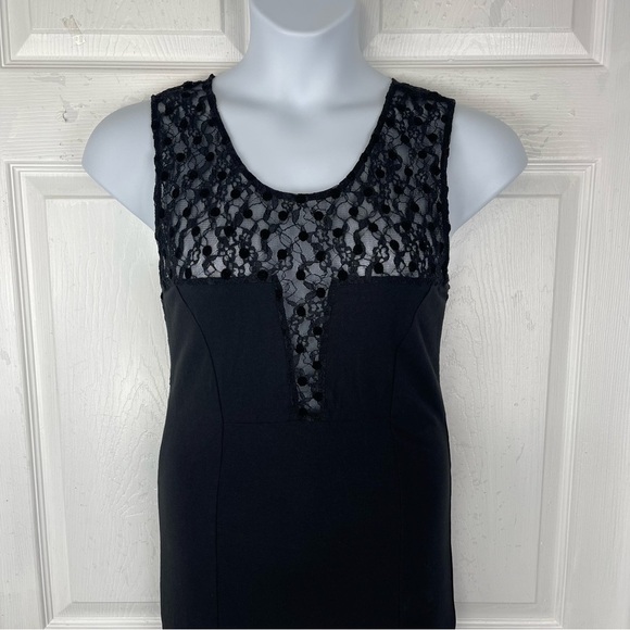 Intimately Free People Black Sleeveless Polka Dot Floral Lace Tunic - Picture 2 of 10